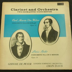 Weber / Spohr ‎- Clarinet Concerti de Peyer Davis L’Oiseau-Lyre ‎ SOL 60035 lp