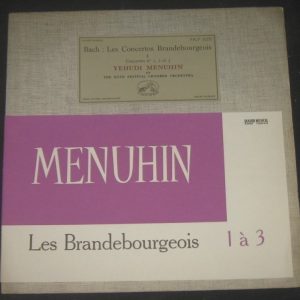 YEHUDI MENUHIN / Bach : Brandenburg Concertos No. 1, 2, 3 HMV FALP 30220 lp