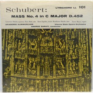 Akademie Kammerchor / Vienna State / George Barati SCHUBERT – Mass No. 4 LP