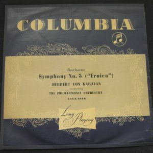 BEETHOVEN No 3 ” EROICA ”  KARAJAN . Columbia 33CX blue gold label  lp