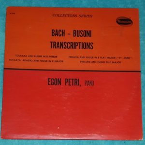 Bach – Busoni : Transcriptions Egon Petri  Westminster W-9348 LP EX
