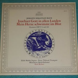 Bach – Cantatas No.51 & 199  Mathis , Thibaud , Richter  Archiv 2533 115 LP EX