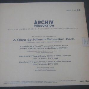 Bach Concertos Baumgartner / Kirkpatrick / Baumgartner Archiv 14189 APM lp
