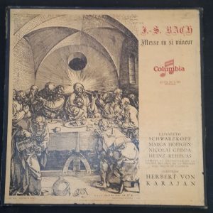Bach Mass in B minor Schwarzkopf Karajan Columbia FCX 291-293 3 lp Box