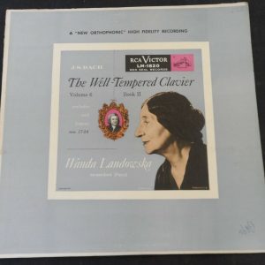 Bach The Well – Tempered Clavier Landowska RCA Victor Red Seal  LM-1820 lp 1954