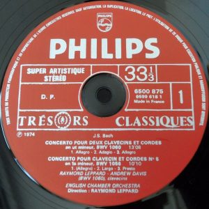 Bach harpsichord Concertos English Chamber Orchestra , Leppard Philips ?lp