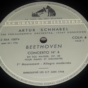 Beethoven Piano Concerto No. 4   Issay Dobrowen Artur Schnabel  HMV COLH 4 LP