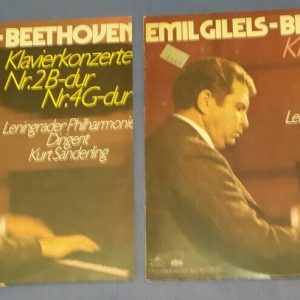 Beethoven Piano Concertos No.1 /2 / 4 EMIL GILELS Sanderling lot of 2 LP EX