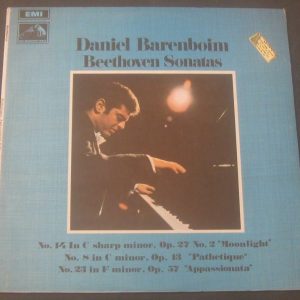 Beethoven Sonatas Pathetique Appassionata Moonlight Barenboim HMV HQS 1076 LP