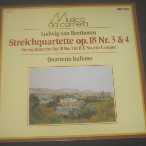 Beethoven String Quartetes Op. 18 No.3/4 Quartetto Italiano Philips ‎6503107 LP