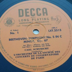 Beethoven Symphony No. 5 Carl Schuricht DECCA LXT 2513 Orange / Gold lp ED1