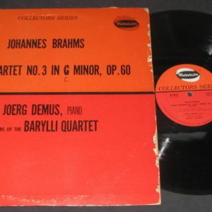 Brahms – Piano Quartet No 3 Demus / members of Barylli Quartet Westminster lp