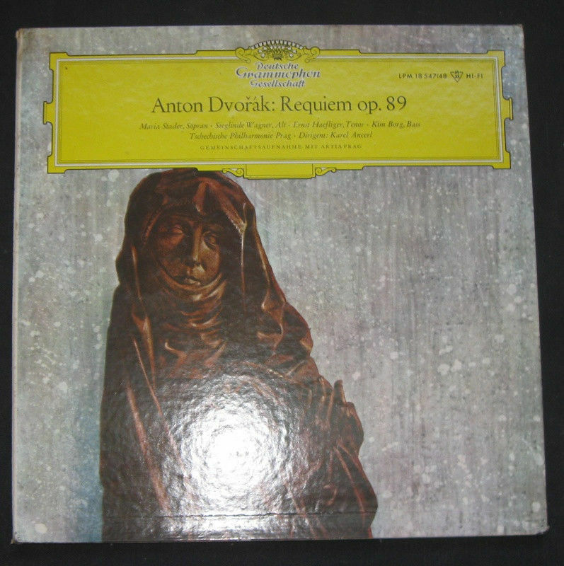 Dvorak Requiem op.89 Ancerl , Stader , Wagner , Haefliger DGG 2 lp Tulips