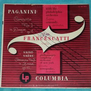 Francescatti – Paganini / Saint Saens Violin Confertos Columbia ML 4315 LP