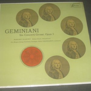 Geminiani Six Concerti Grossi Barchet Quartet Reinhardt Elsner Dover HCR 5209 LP
