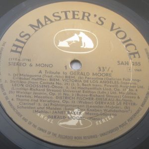 Gerald Moore Tribute Menuhin / Du Pre HMV SAN 255 LP EX