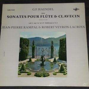Handel sonata for flute harpsichord Rampal Veyron-Lacroix Erato LDE 3308 LP ED1
