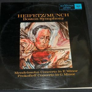 Heifetz Munch Mendelssohn Prokofieff Violin Concerto RCA LM 2314 lp ed1 ex