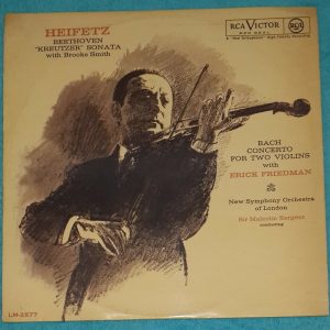 Heifetz / Smith / Friedman Beethoven , Bach ‎– Sonata / Concerto RCA LP ED1 EX