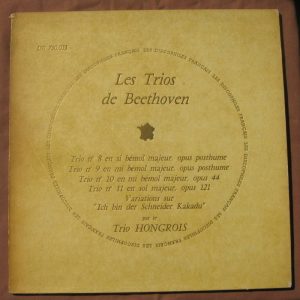 LES DISCOPHILES BEETHOVEN Trio 8-11 HUNGARIAN TRIO France 60′ LP