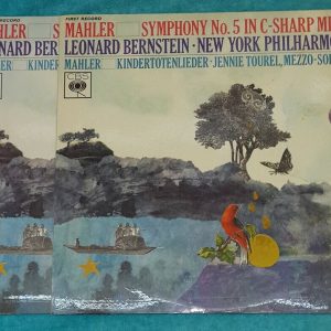 Mahler Symphony No. 5 Bernstein CBS SBRG 72182-3 lot of 2 LP EX