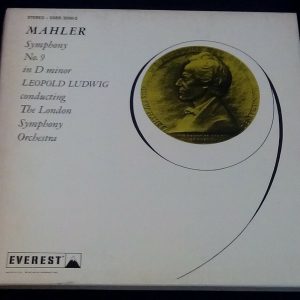 Mahler Symphony No. 9 Leopold Ludwig Everest ‎ SDBR 3050-2 2 LP Box EX