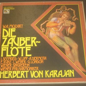 Mozart The Magic Flute karajan EMI ELECTROLA C 147-01 663/65 3 LP Box EX