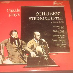 Schubert String Quintet In C Casals Szabo Janzer Turnabout ‎– TV-S 34407 LP