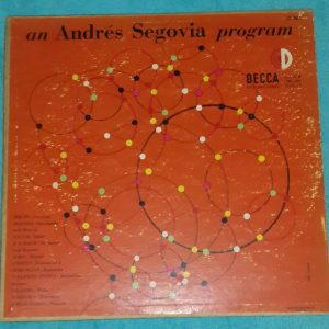 Segovia Program Decca Gold Label DL 9647 USA 50’s LP Guitar