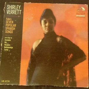 Shirley Verrett Spanish songs Falla , Granados Etc RCA LM 2776 1965 LP