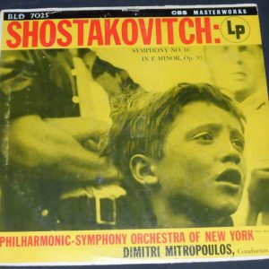 Shostakovich – Symphony No. 10 – Mitropoulos CBS BLD 7025 LP EX RARE