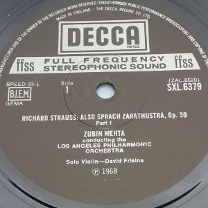 Strauss ‎- Also Sprach Zarathustra Zubin Mehta Decca ‎SXL 6379 lp 1969