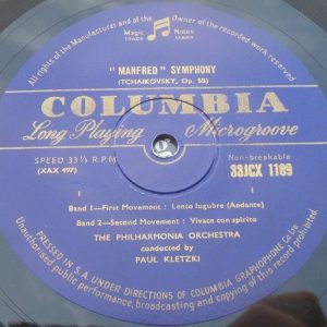 TCHAIKOVSKY Manfred Symphony KLETZKI Columbia 33JCX 1189 Blue/Gold lp