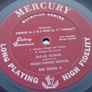 Tchaikovsky Symphony  6 Pathetique  Kubelik  Mercury Living Presence MG 50006 LP