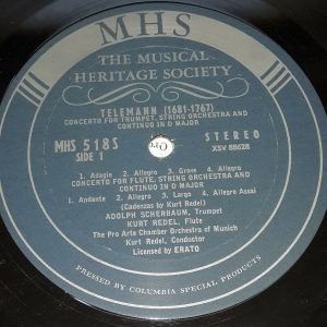 Telemann – Four Concertos  Kurt Redel  MHS 518 LP
