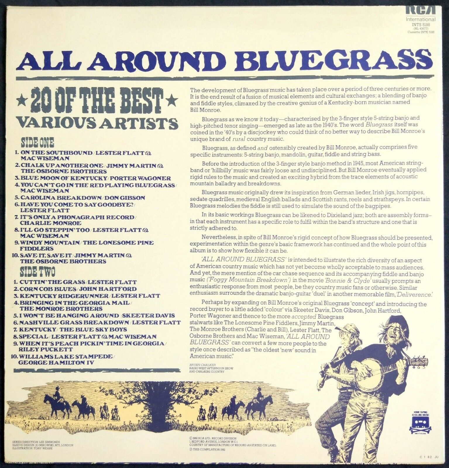 Various All Around Bluegrass 20 Of The Best Lp 1982 Folk Country Bluegrass Recordrome