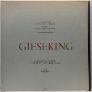 Walter Gieseking – Schumann / Grieg Concerto in A Minor LP Columbia 33 FCX 284