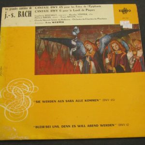 BACH Cantata BWV 65 / 6 REICHELT, TOPPER , Fritz WERNER . Erato LDE 3136 lp