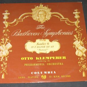 BEETHOVEN SYMPHONY 6 OTTO KLEMPERER PHILHARMONIA ORCH COLUMBIA 33CX 1532 lp
