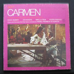 BIZET – CARMEN  De Burgos , Bumbry , Freni . ANGEL 3 lp Box