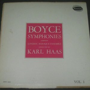 BOYCE Symphonies (complete) Vol. I – KARL HAAS / WESTMINSTER XWN 18404 LP