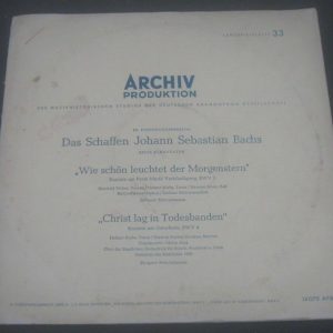 Bach Cantata BWV 1 / 4 Fischer-Dieskau Krebs Weber Schey ARCHIV 14079 APM LP