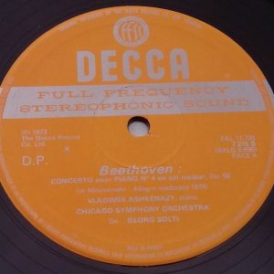 Beethoven Piano Concerto Ashkenazy Solti Decca 7.215 LP