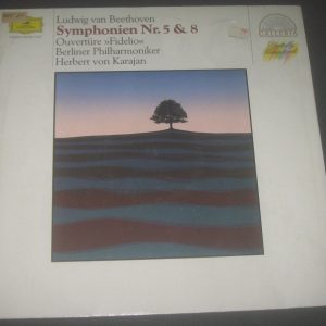 Beethoven Symphonies Nos. 5 & 8 / Ouvertüre Fidelio Karajan DGG 419 051-1 LP EX