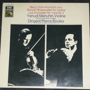 Berg : Violin Concerto Bartok : Two Rhapsodies Boulez Menuhin EMI HMV LP EX