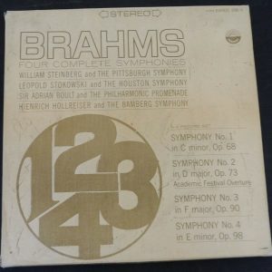Brahms – 4 Complete Symphonies Hollreiser Boult Stokowski Steinberg Everest 4 LP