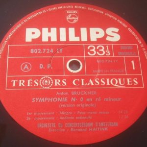 Bruckner Symphony No. 0 In D Minor Haitink PHILIPS 802 724 LY LP EX