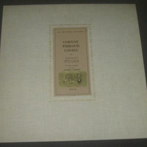 CORTOT THIBAUD CASALSS – chumann Trio No. 1 Etc Pathe COLH 301 LP
