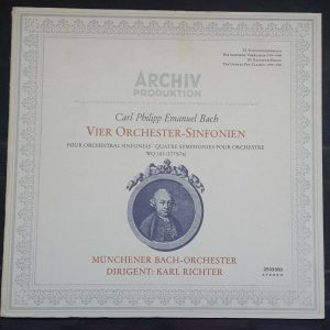 CPE Bach : Four Orchestral Sinfonias Richter ARCHIV 2533 050 lp EX