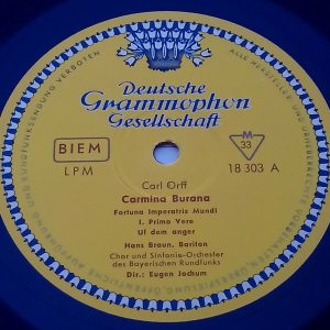 Carl Orff – Carmina Burana Jochum DGG LPM 18303 Tulips  Germany 1957 LP